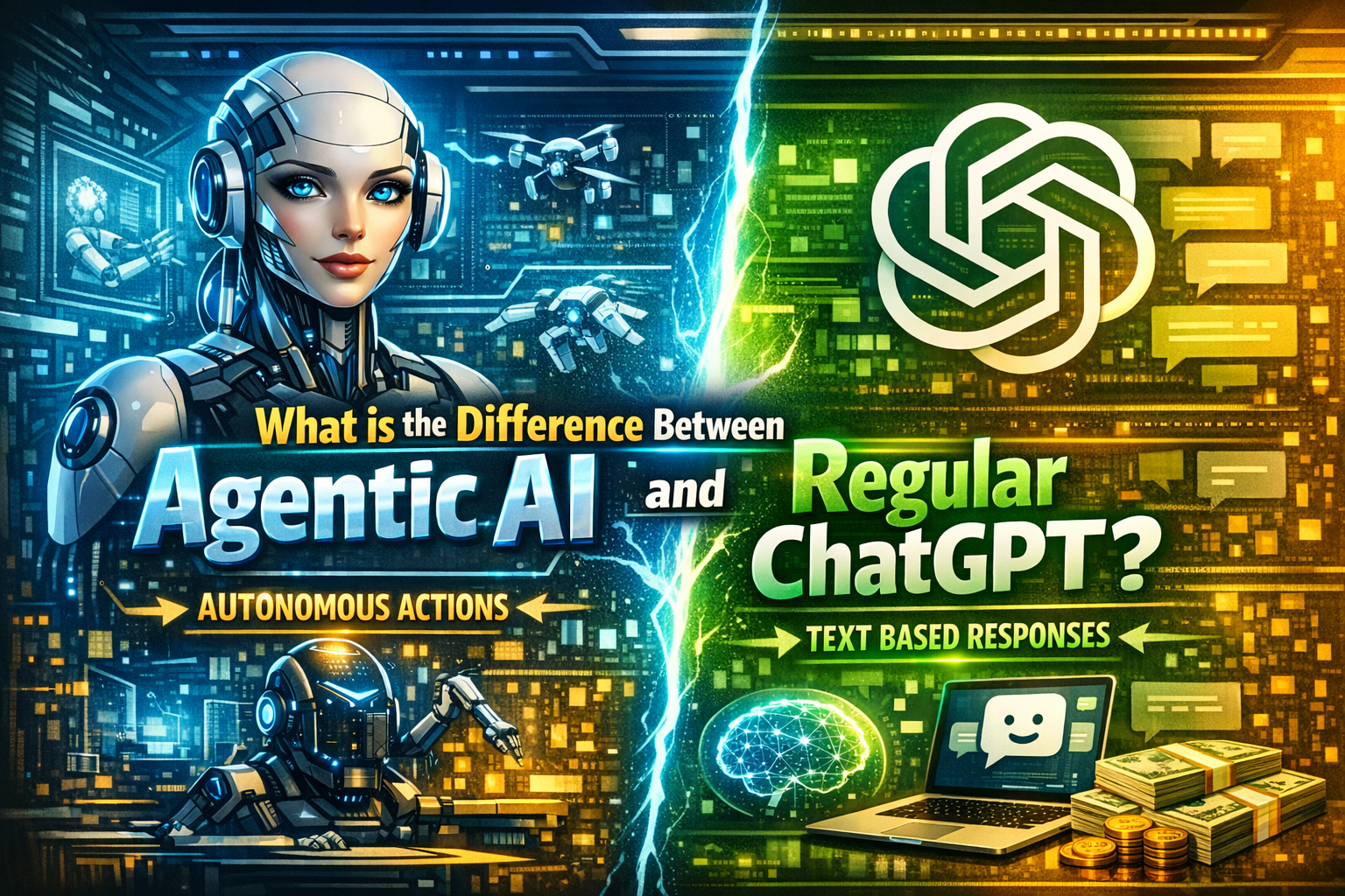 What is the difference between agentic AI and regular ChatGPT?