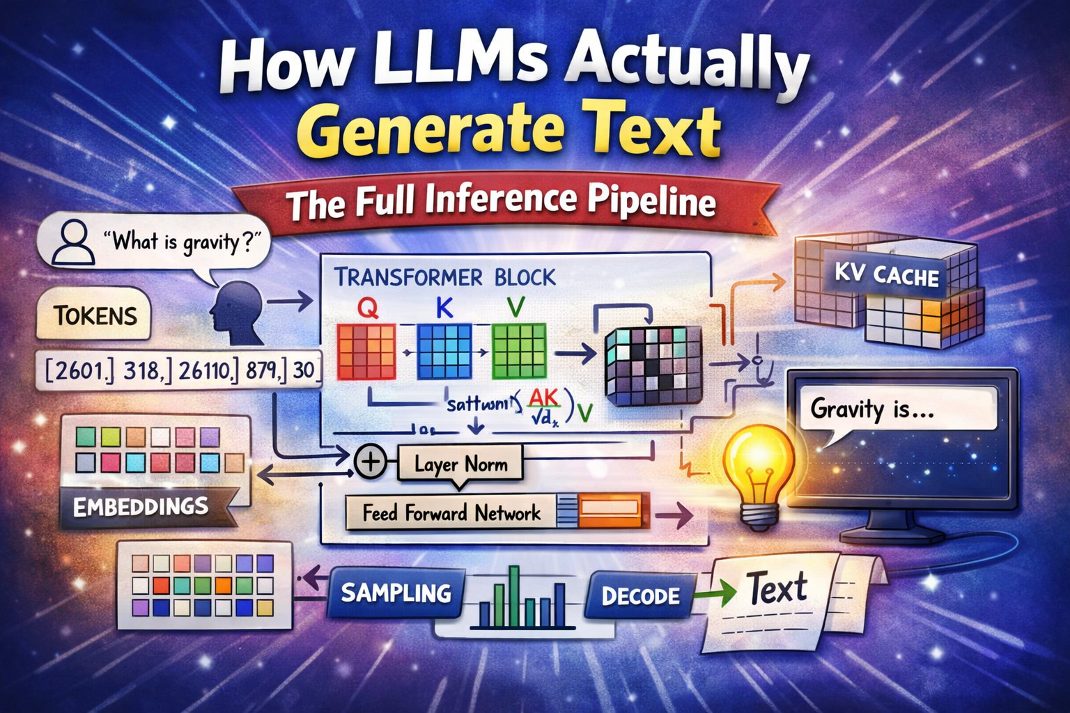 How LLMs Generate Text: Full Inference Pipeline Explained (Step-by-Step)