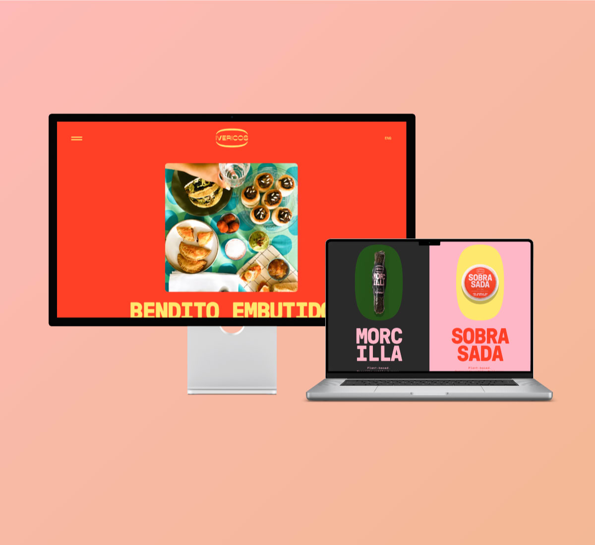 imac and macbook both displaying the Ivericos website in the browser