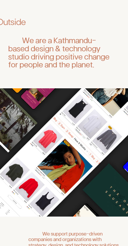 Mobile view of Outside's website
