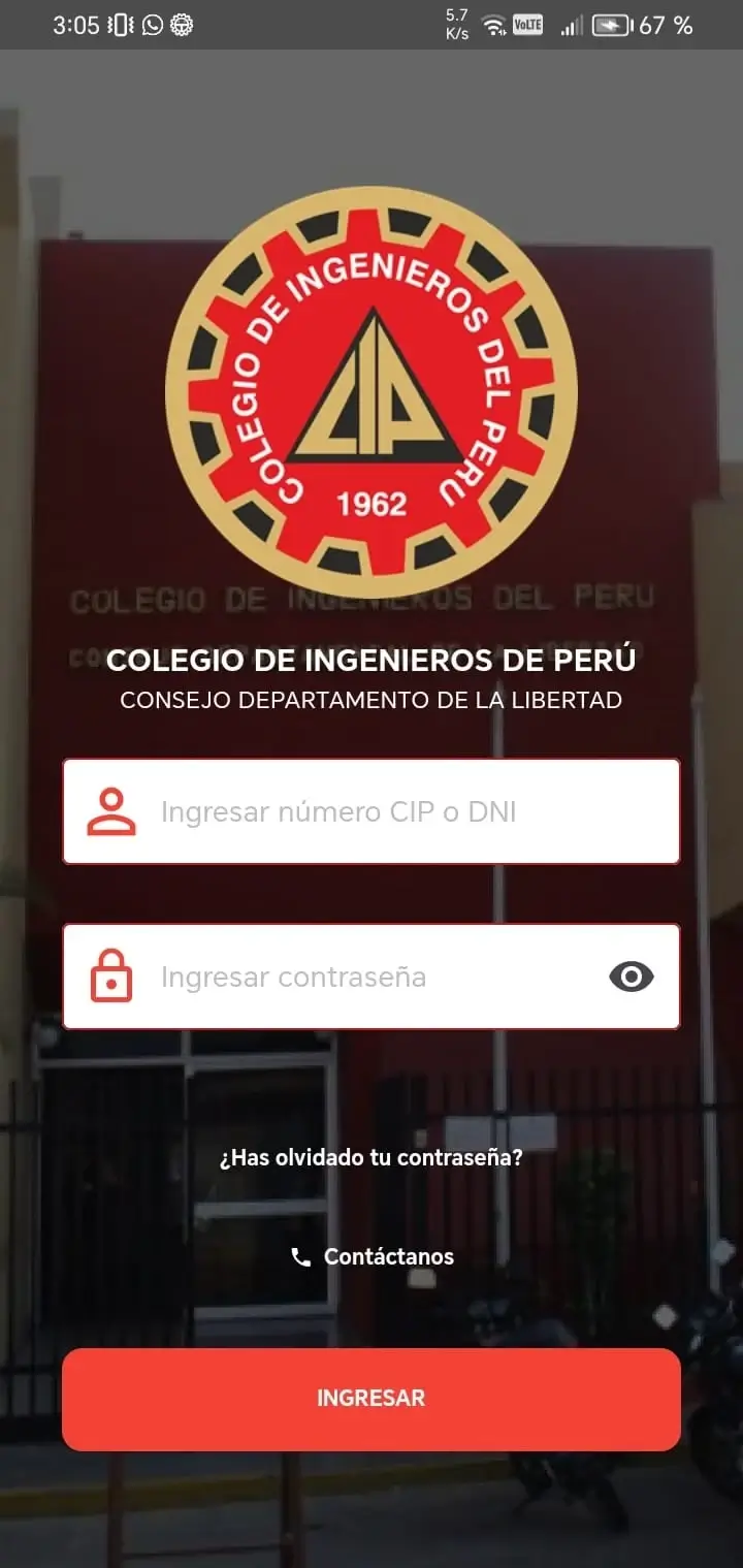 Aplicación del Colegio de Ingenieros de La Libertad
