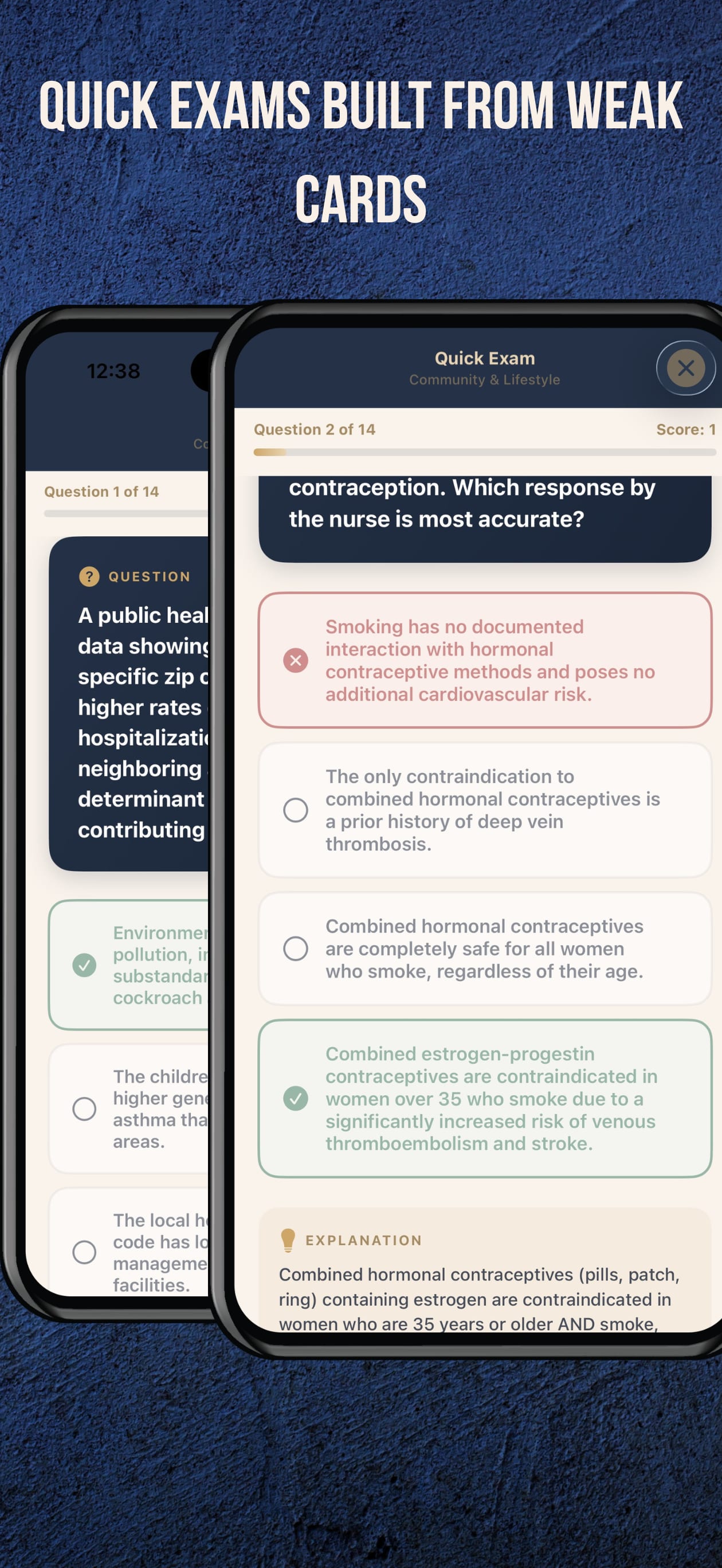 Tussna NCLEX RN quick exam and weak card targeting screen