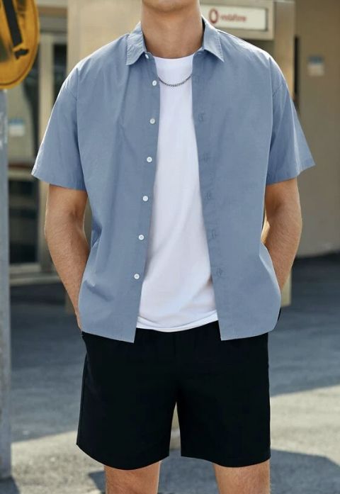 Classic Shalwar Kameez 23Men's Summer Jacquard Textured Contrast Collar Half-Zip Polo Shirt, Suitable For Daily Commute, Travel,