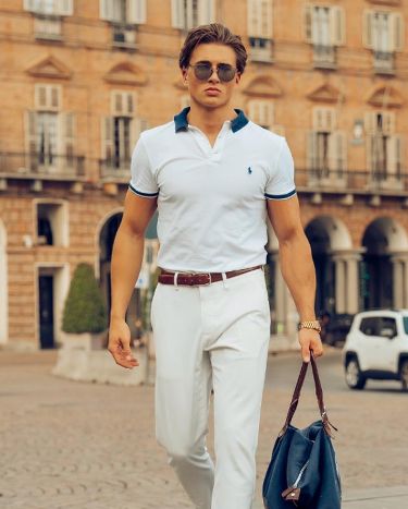 Men's Solid Color Jacquard Knit Short Sleeve Shirt