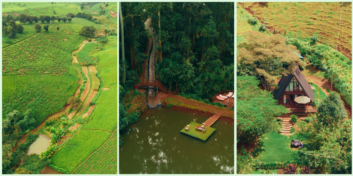 A collage of images from Green's Green Retreat