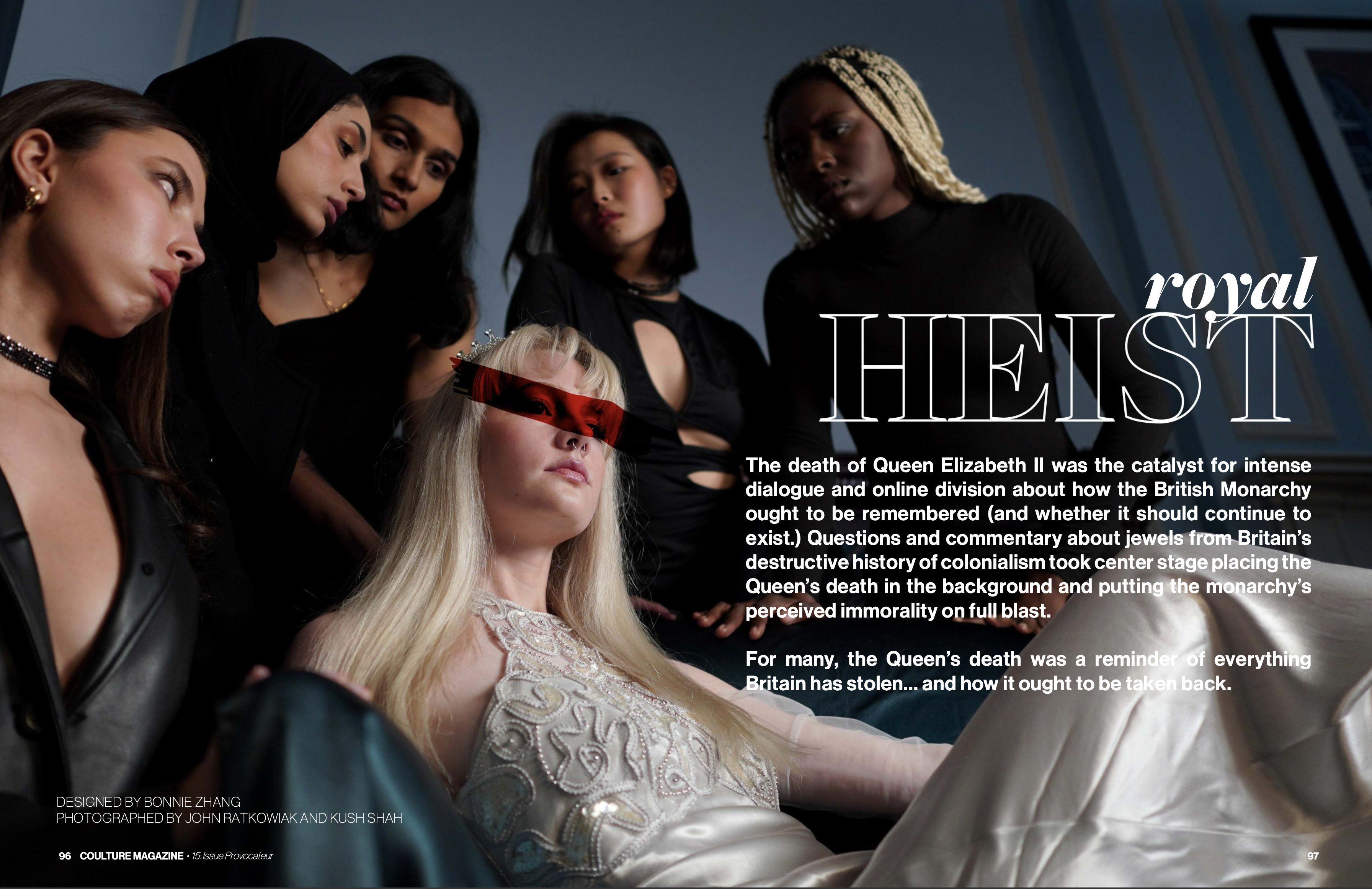 Royal Heist editorial in Coulture Magazine, spread 1