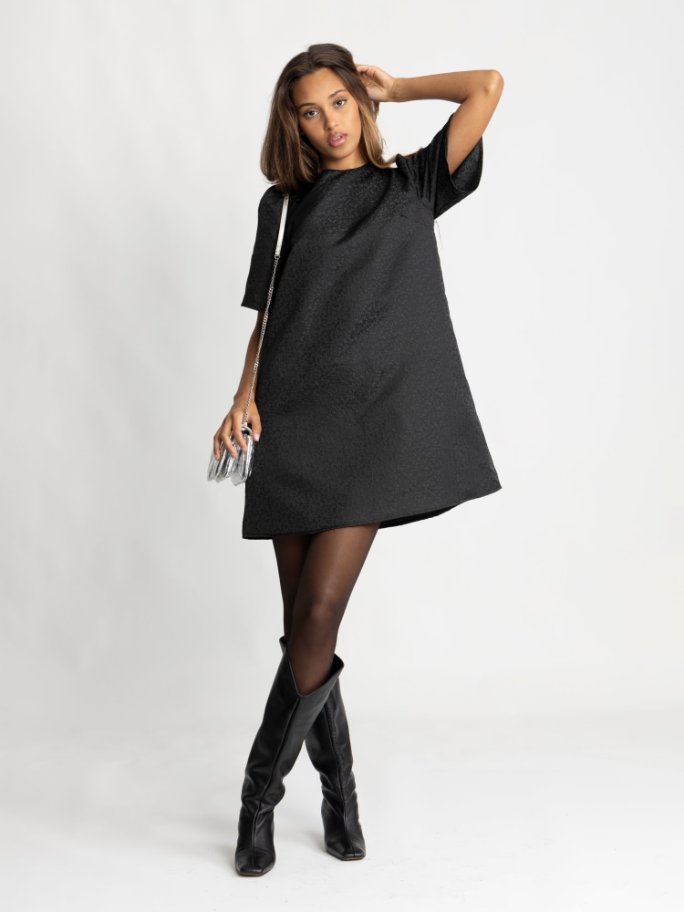 Bertine Bow Dress Black