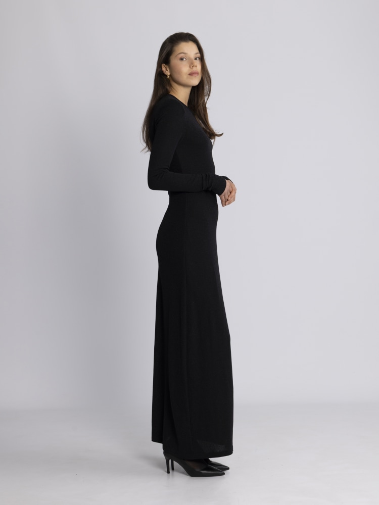 Alva Maxi Glitter Dress Black