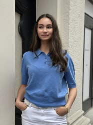 Borgny Linen Knit Top Sky blue