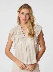 Jayla S Voile Top Ivory
