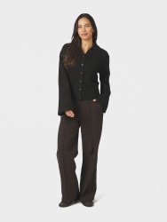 Ramera Fluffy Knit Cardigan Dark Brown