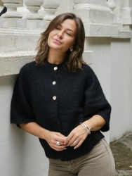 Benuta Fluffy Knit Cardigan Black