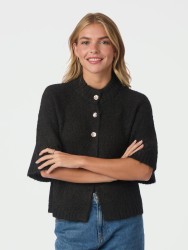 Benuta Fluffy Knit Cardigan Dark Brown