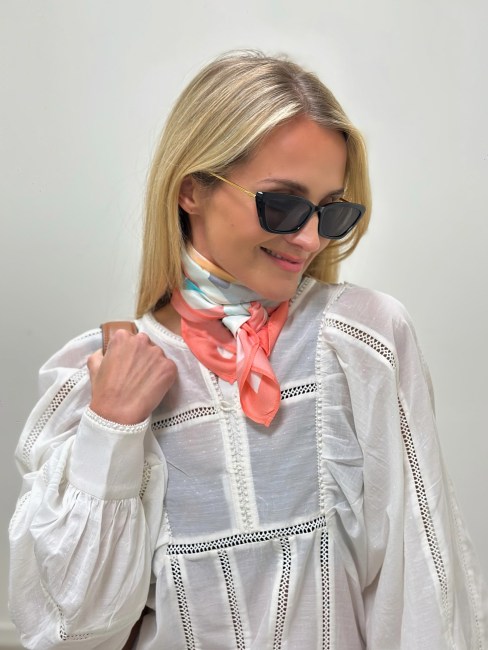 Silk Twill Scarf Peach