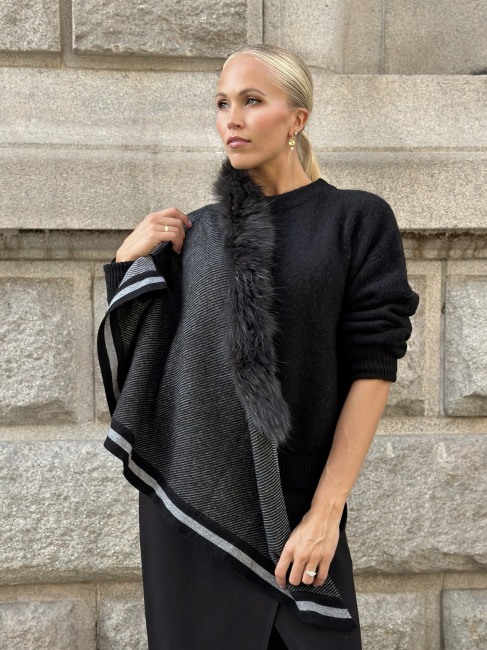 Gloria Fur Scarf Anthrasit