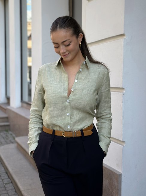 Bella Linen Shirt Green