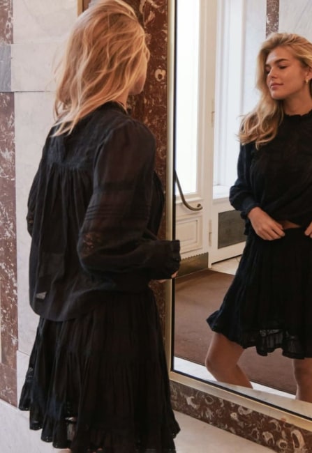 Ebba Voile Blouse Navy