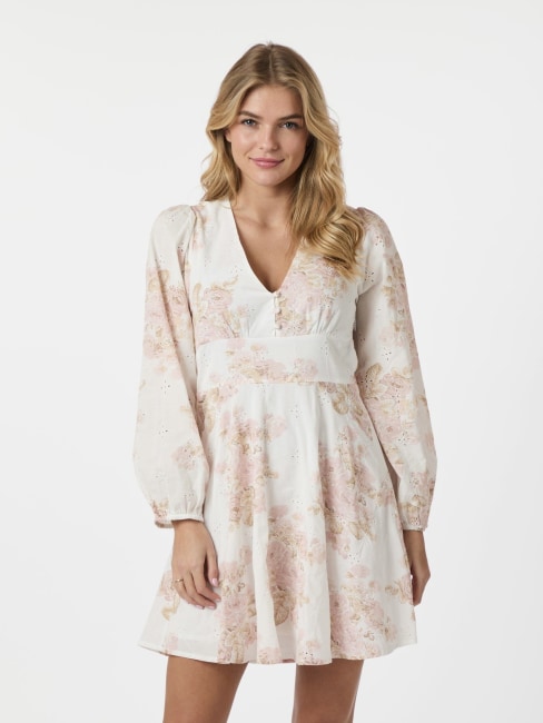 Milly Emb Rose Dress Dusty Rose smokee