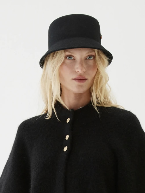 Tina felted bucket hat Black