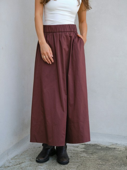 Yara Poplin Skirt Burgundy