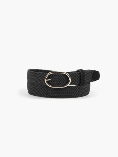 Frida Flettet Strikkbelte Oval Black