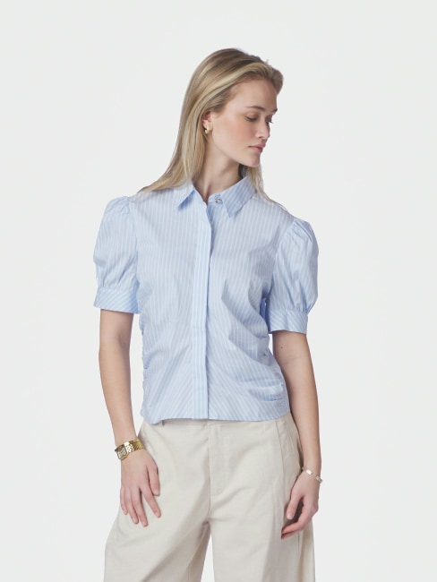 Frannie Soft Stripe Shirt Light Blue