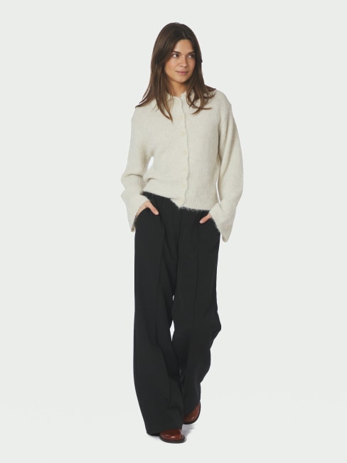 Ramera Fluffy Knit Cardigan Off White