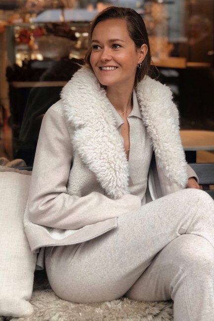 Fur-Wool Mix Cropped Coat