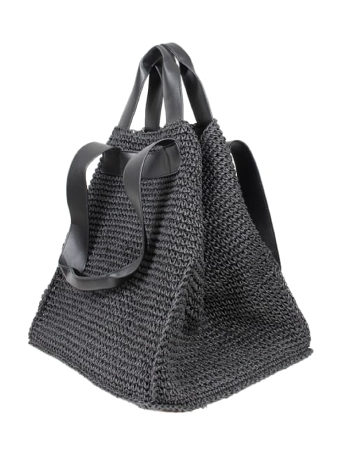 Large Straw Bag Black ONE