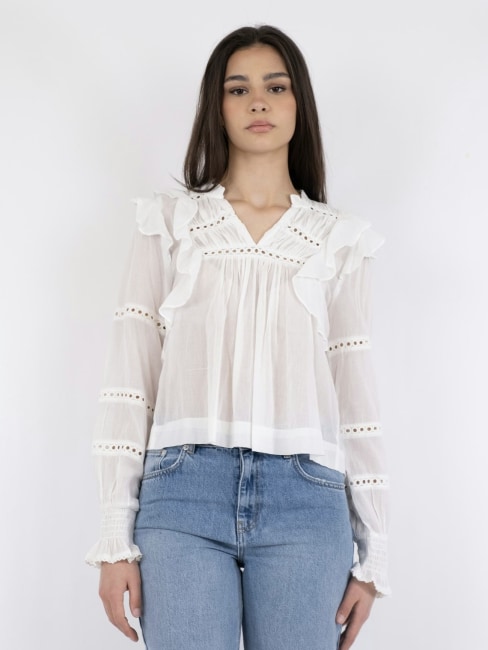 Aurika S Voile Blouse White 40