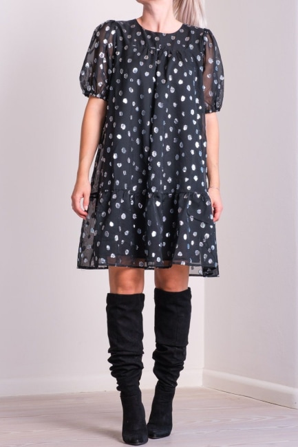 Isolde Silver Dot Dress