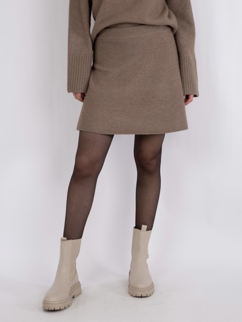 Gisa Knit Skirt Dusty brown