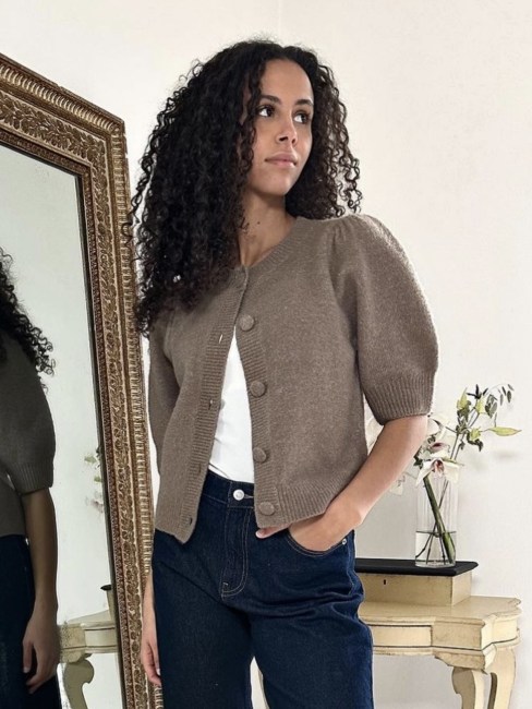 Trudy Knit Cardigan Dusty brown