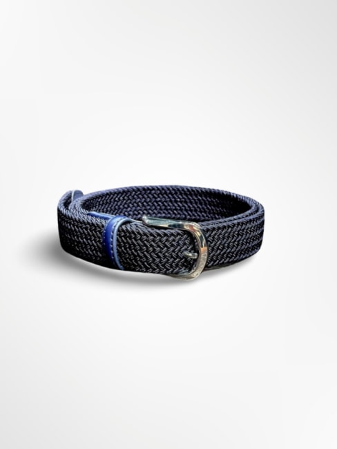 Shiny Silk Belt 124 Navy