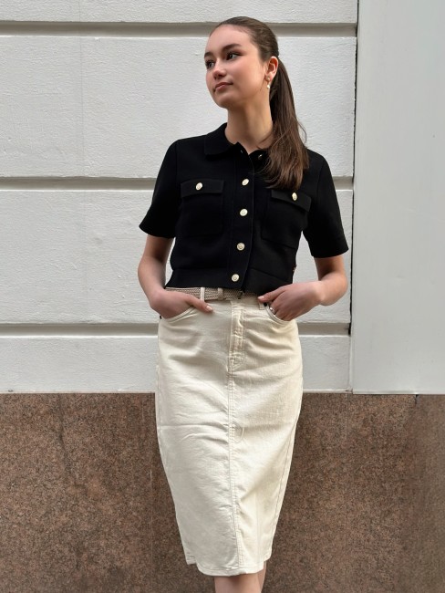 Anika Midi Skirt Ecru