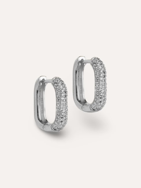 Hoops Sparkling Square Silver