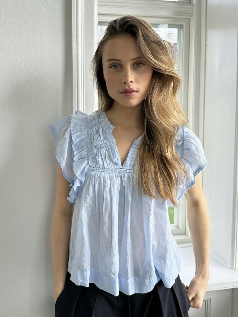 Jayla S Voile Top Light blue