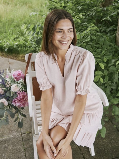 Odesa Linen Blouse Rose smoke