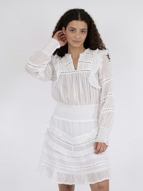 Harmoni Voile Dress White