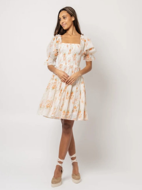 Dagna Voile Dress White orange blossom