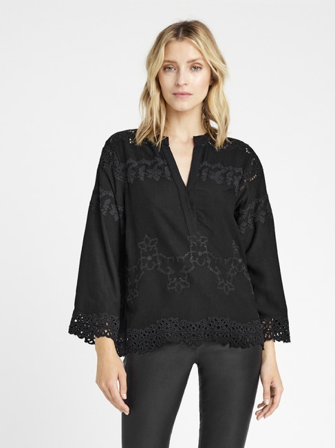 Naja Embroidery Blouse Black