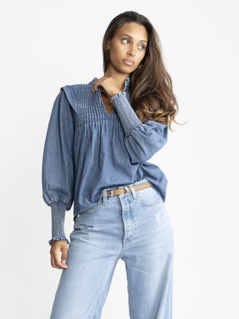 Emma Denim Blouse Blue