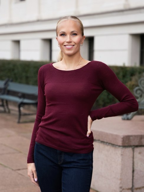 Fine Merino Sweater 224 Wine