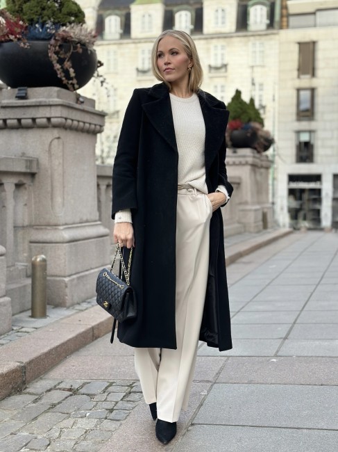 Ann Wool/Cash Coat Black