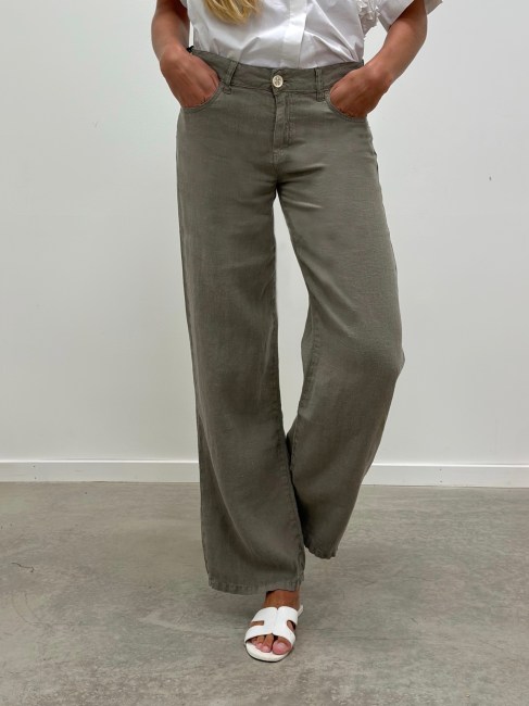 Culotte Linen Colour Hedge Green