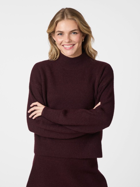 Paulina Knit Blouse Wine