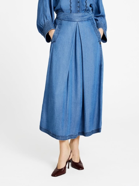 Mabell midi+ skirt Washed Blue