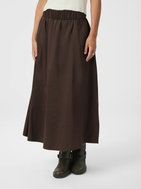 Yara Poplin Skirt Chocolate Brown
