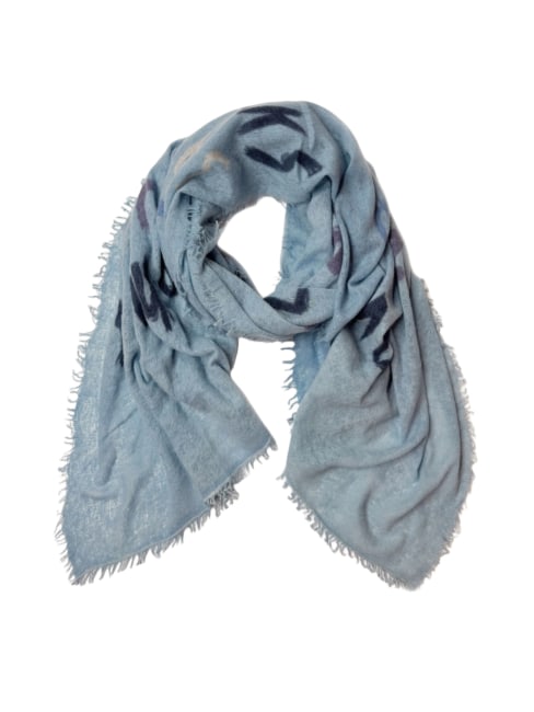 Letters Scarf Blue