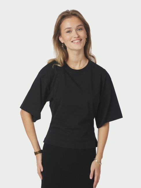 Asha Boxy Tee Black